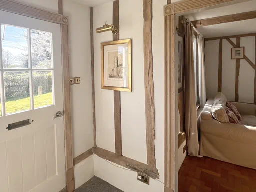 The Farmhouse Outside and Living spaces